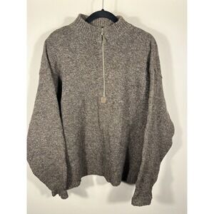Vintage Pendleton 100% Wool Brown 1/4 Zip Sweater Mens XL Made in USA (N)